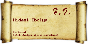 Hidasi Ibolya névjegykártya